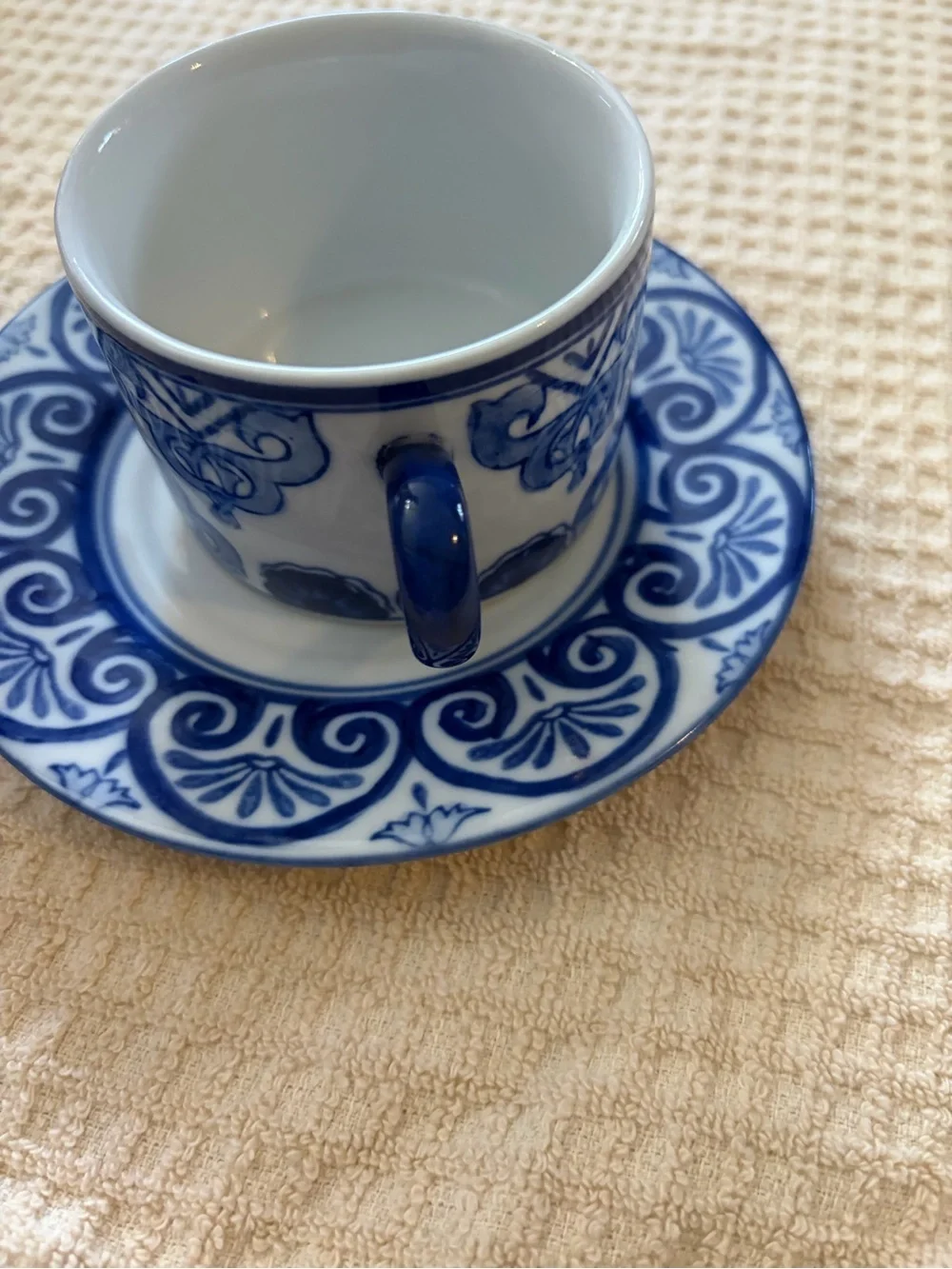 Bombay Blue and White Decorative Cup and Saucer
